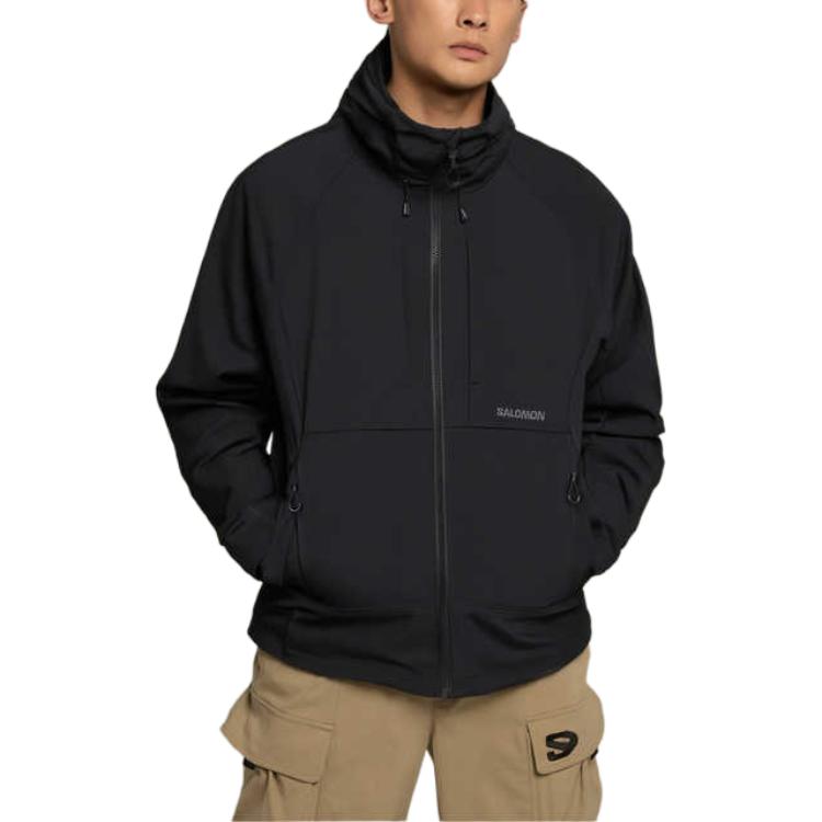 Salomon Sportstyle Fashion Comfortable Soft Hooded Jacket Men Jackets Black C25743