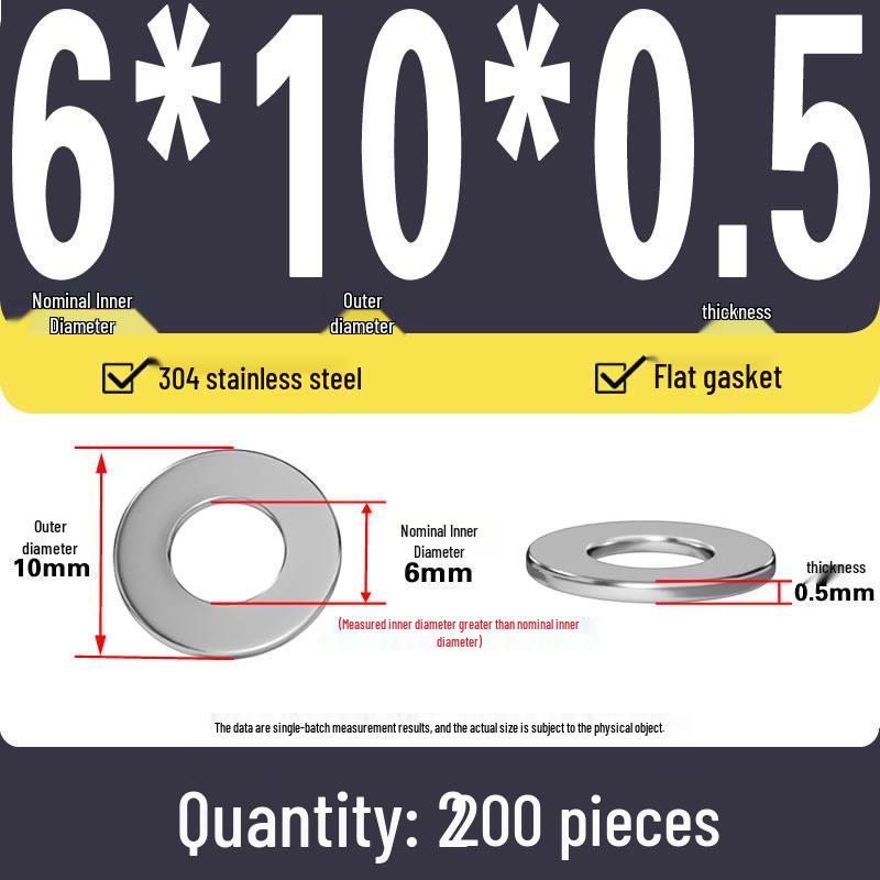 Plochá podložka z nerezové oceli 304 pro nastavení vůle hřídele (0,1/0,2/0,3 mm)