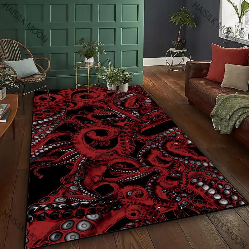 17 Styles Art Style Octopus Printed Carpet Living Room Bedroom Sofa Large Area Decorative Mat Kids Play Soft Non-slip Rugs Gift