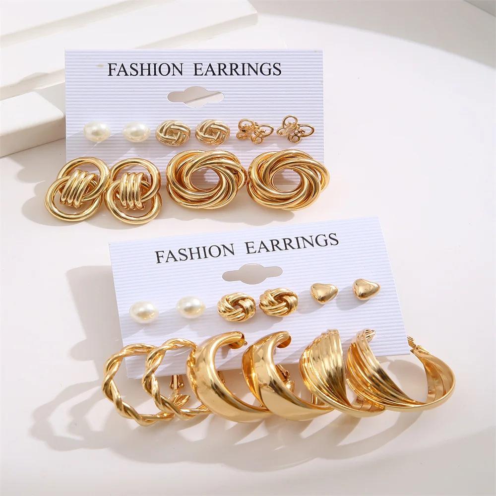 Elegant Geometric Women's Earrings Set Hot Sale Pair Luxury Earrings Earrings Suitable for Daily Commuting
