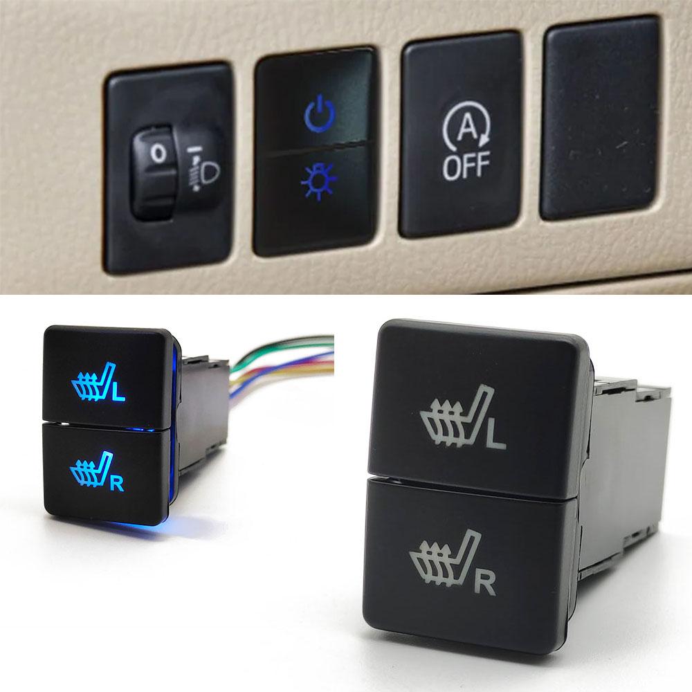 12V Seat Heating Switch Seat Heated Push Button Dual Push Button Switch for Toyota Prado Hilux Prado RAV4 Switches4