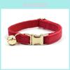 Cat Collar With Solid Color And Bell Decoration For Indoor And Outdoor Use