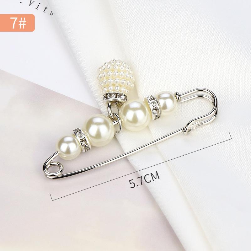 Pearl Anti-Exposure Brooch: Women's Waist-Cinching Pin & Clothing Decoration