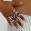 6Pcs/Set Boho Geometric Hollow Irregular Rings Set for Women Gold Silver Color Finger Rings Fashion Party Jewelry Accessories