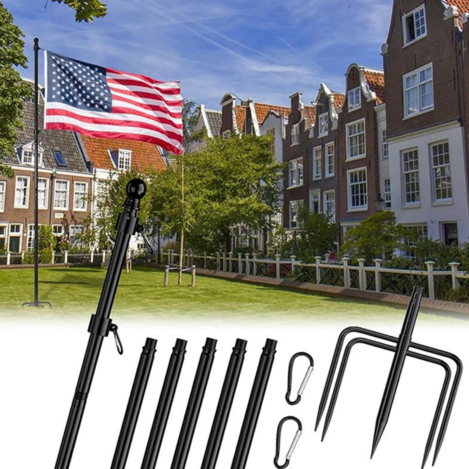 In Ground Flag Pole High Wind Flag Pole Height Heavy Duty Residential Flagpole For Backyard Lawn Heavy Duty Flag Pole Holder