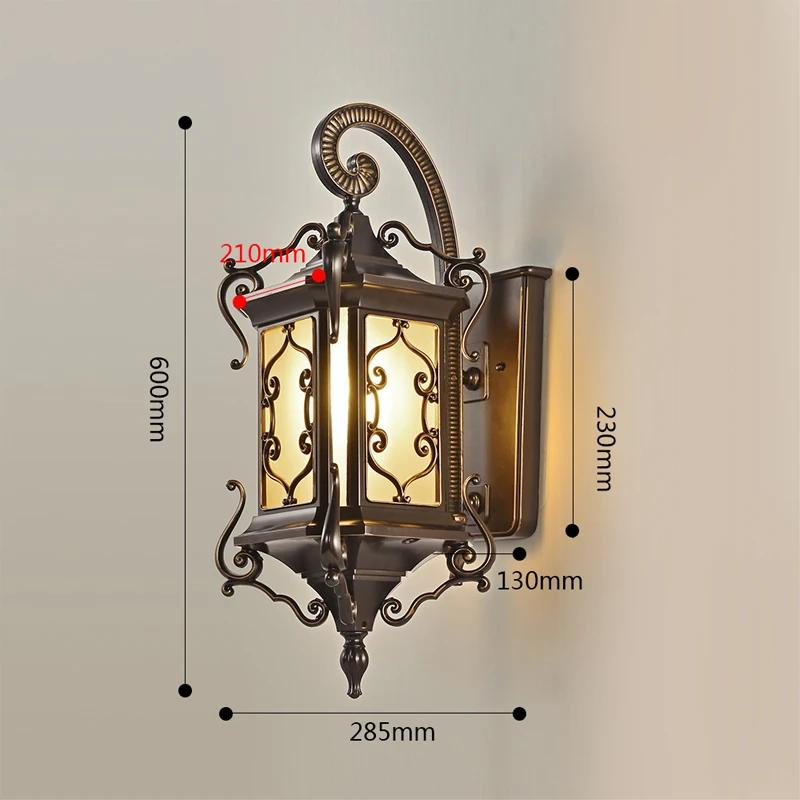 Außenwandleuchte im europäischen Stil Retro Verandalampe Bronze Wasserdicht IP65 für Haus Villa Außenbereich Terrasse Eingangsbereich Vintage Wandleuchte