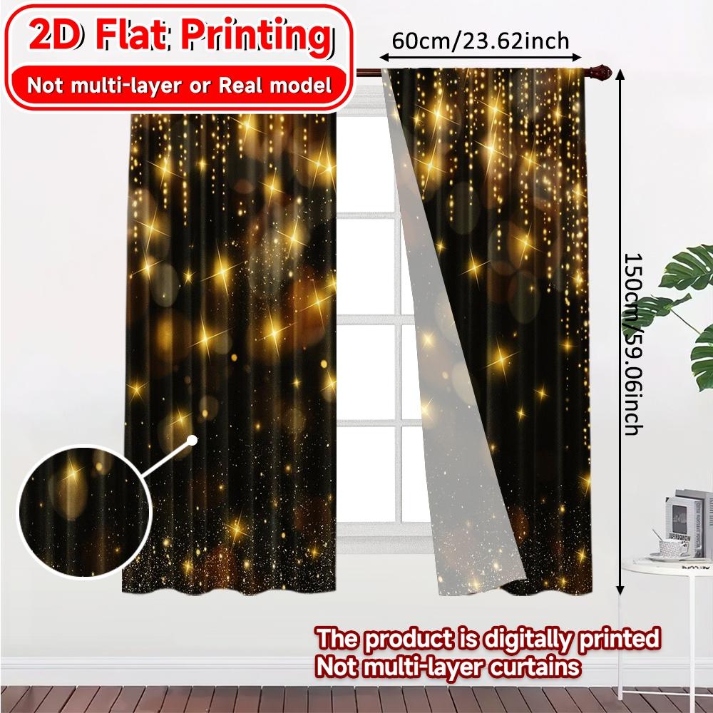 Set Of 2 Flat Printing Celebration Print Popular Curtains Fabric Gifts Suitable Bedroom Living Room Curtain Polyester Perfect For Sitting