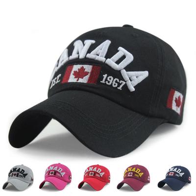 Kokvilnas Gorras Kanādas beisbola cepures karogs Kanādas cepures, regulējamas vīriešu beisbola cepures cepures