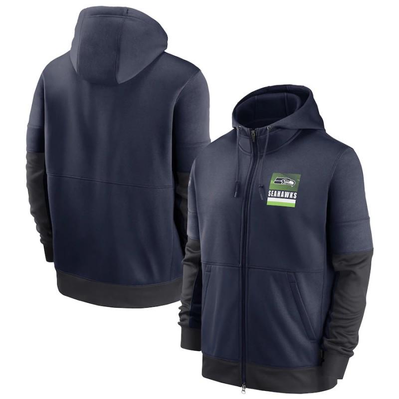 Mens Zip-Up Hooded Sweatshirt NFL Football Team Print Athletic Casual Wear