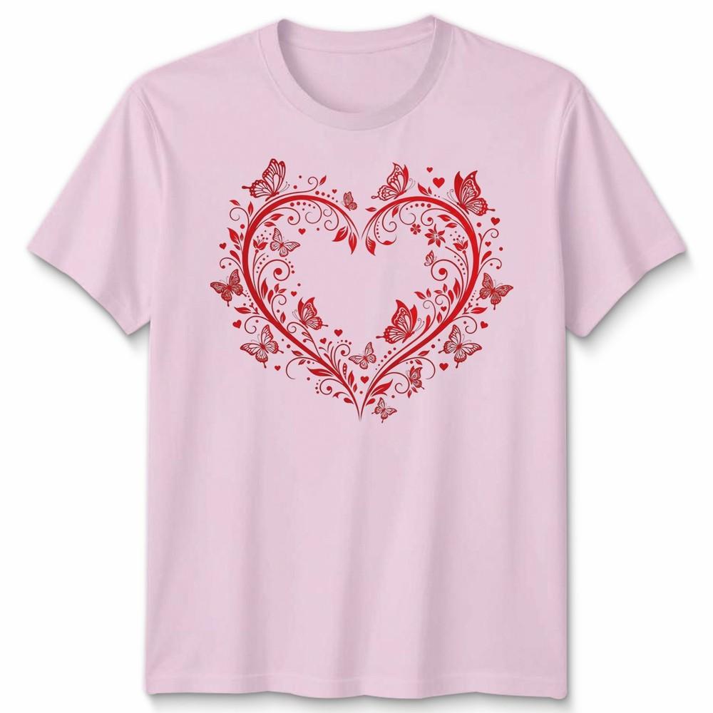 Filigree Heart Butterfly Valentines Day Occasions Unisexs Unisexs Graphic Tee