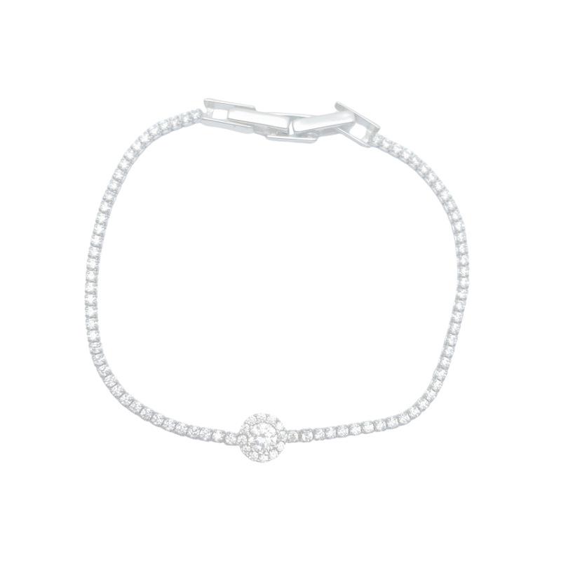 S925 Sterling Silver Zirconia Circle Bracelet: Light Luxury & Versatile Design
