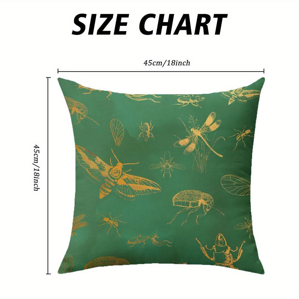 Insects Square Jacquard Pillow Cover for Sofa Office Waist Cushion Cover Home Decorative Pillowcase