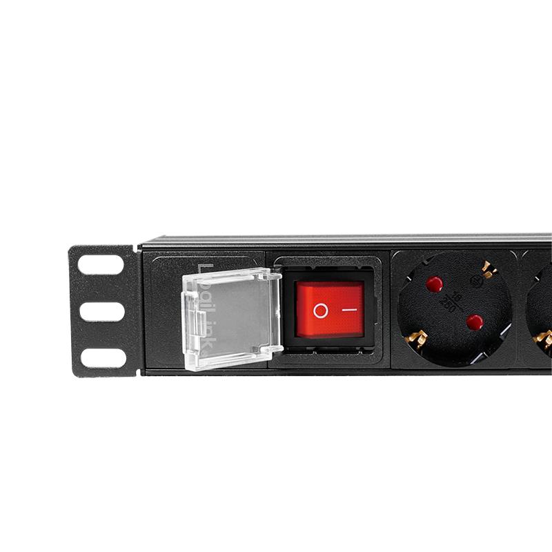 LogiLink 19" Power Strip 8-Socket PDU Rack 1U with CEE 7/3 Switch