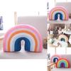 Multicolour Rainbow Plush Pillow Cushion Ideal For Relaxation And Decoration