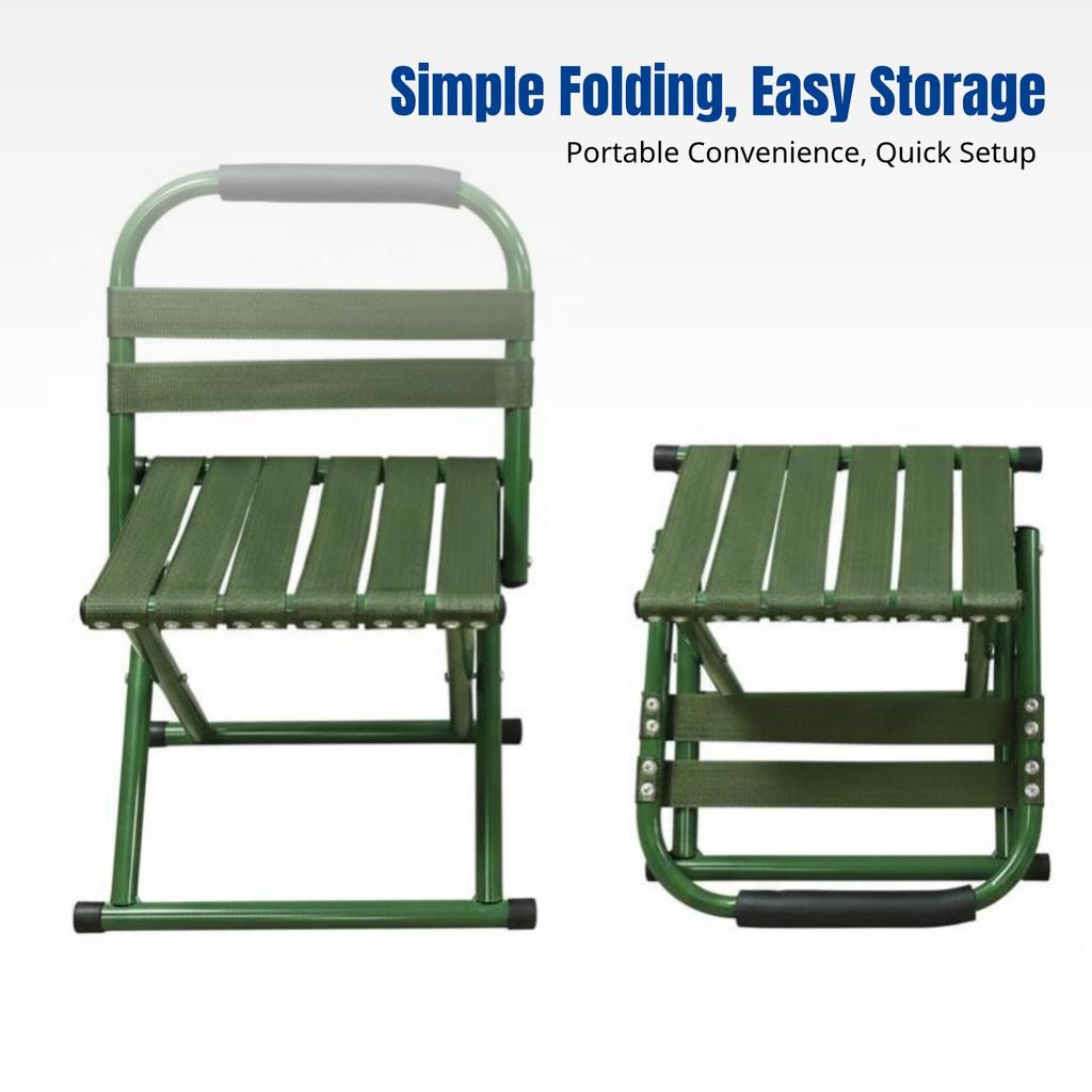 Folding Chair Portable Stool Outdoor Fishing Home Use Metal Frame
