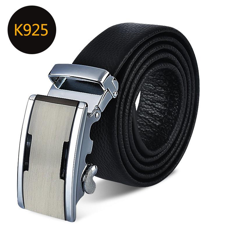 Men'S Belt First Layer Cowhide Automatic Buckle Leather Belt Business Leather Belt Men'S