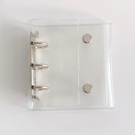 A8 Mini Binder Notebook 3-Ring PVC Clear Cover with Colorful Inserts Scrapbook Closure Photo