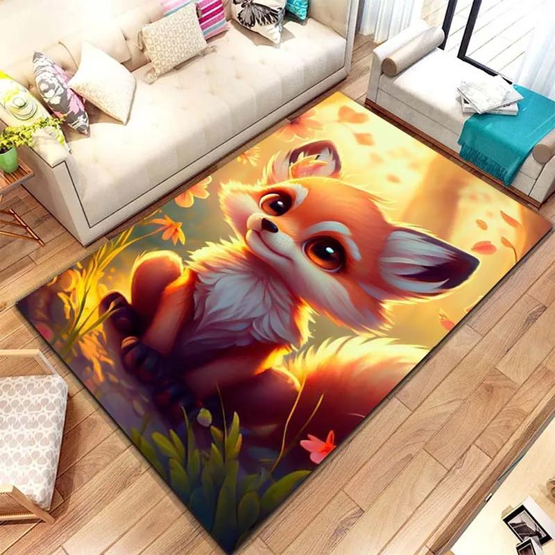 Wildfuchs Muster Druck Große Teppiche Teppich für Zuhause Wohnzimmer Schlafzimmer Sofa Fußmatte Dekoration Rutschfester Boden Pay Mat