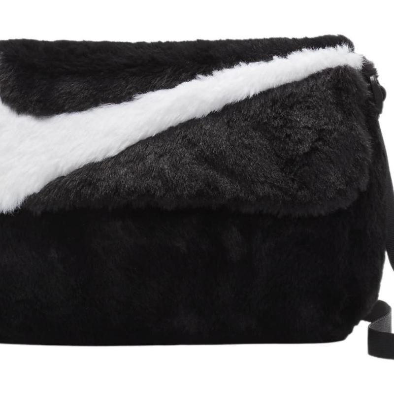 Nike Sportswear Futura 365 Faux Fur Crossbody Bag 1L Black/Black/White Casual FB3048-010
