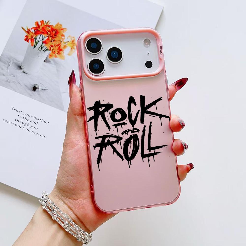 Cool Rock Roll Music Phone Case For iPhone 17 16 15 14 13 12 11 Pro Max Air Matte Laser Aurora Shockproof Funda