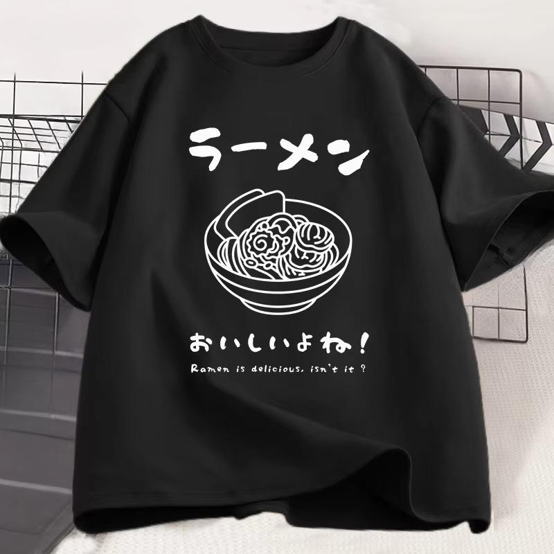Ramen T Shirt Japanese Tshirt Food Lover Kawaii Japanese Streetwear Foodie Noodle T-shirt Woman Tees S