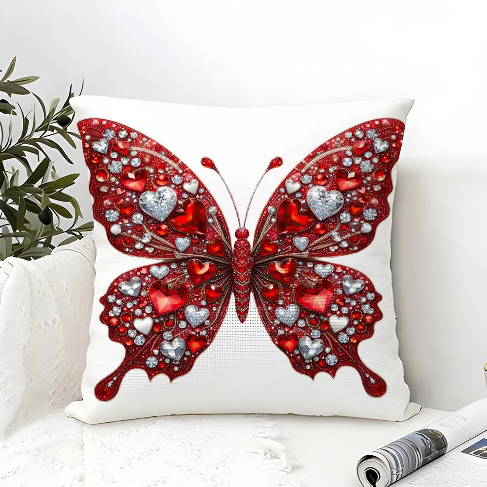 Colorful And Beautiful Butterfly Pillow Case Linen Pillow Case Sofa Home Decor Cushion Cover Cushion Cove