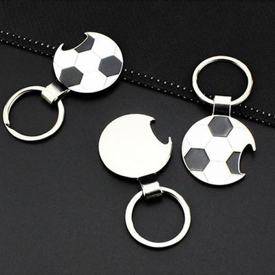 Gravierter Zinklegierung Fußball Schlüsselanhänger Flaschenöffner