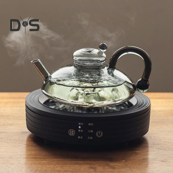 Glass Tea Pot Rat Tail Kettle Large Capacity Teapot with Infusers for Loose Tea 18.5oz High Borosilicate Filtration Teapot