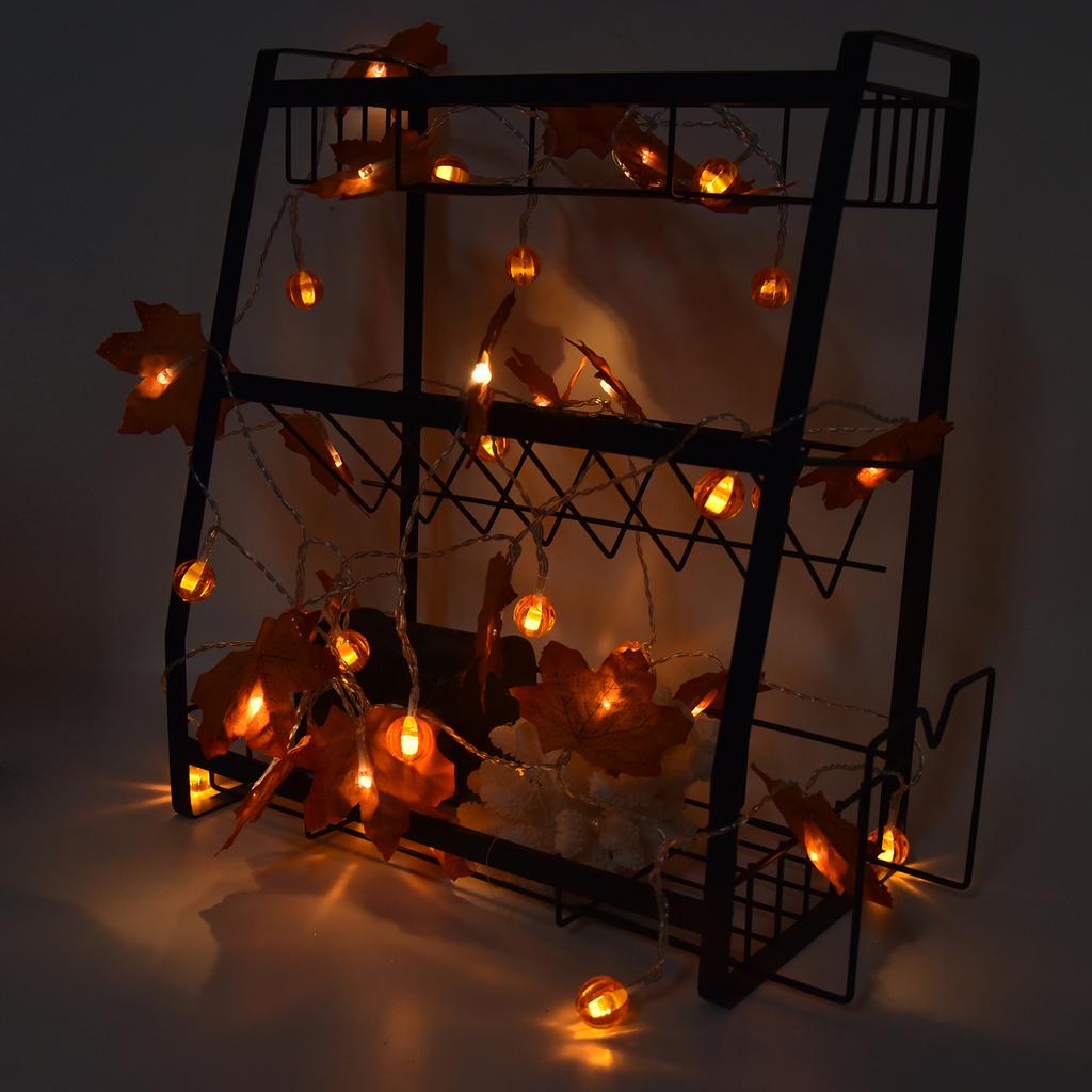 Maple Leaf String Light with Constant Light Flashing Dual Modes Indoor Outdoor Holiday Party Decors(  9.8ft 20LED )