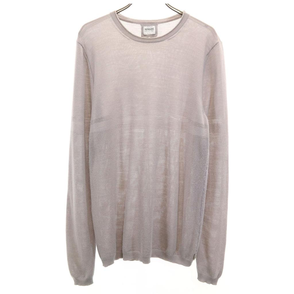 Armani Herren Strickpullover mit langen Ärmeln 48 grau COLLEZIONI Made in Italy Gebraucht