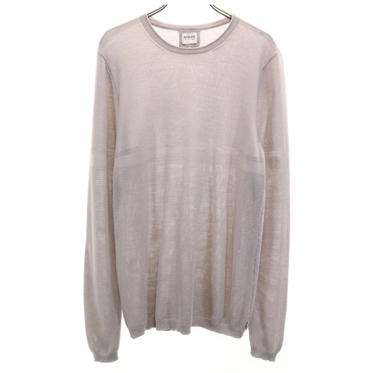 

ARMANI made in Italy Long sleeve sweater 48 gray COLLEZIONI Knit Men s Used