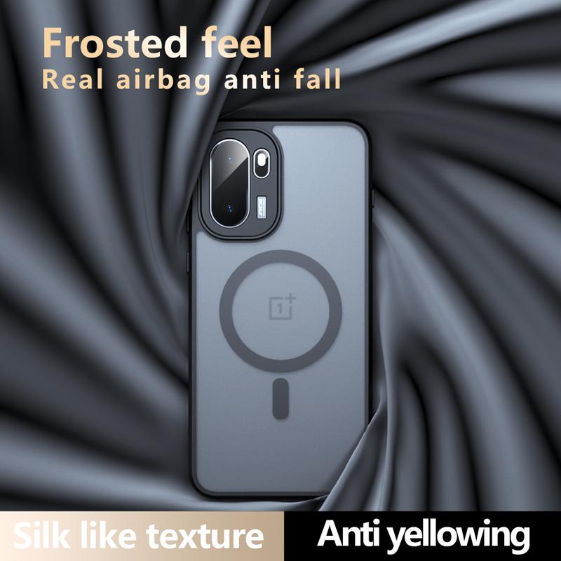 For OnePlus Ace 6 15R Case Shockproof Magnetic Matte PC+TPU Anti-fingerprint Translucent Cover for OnePlus ACE6
