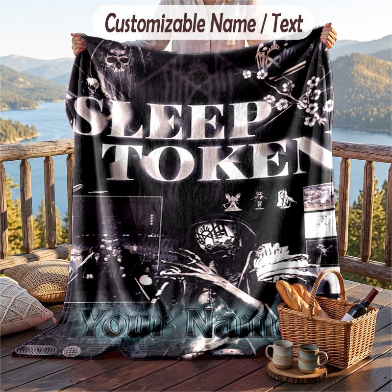 Personalisierbare Flanell-Kuscheldecke, Leichte Gemütliche Bett-Sofa-DeckeSleep Token