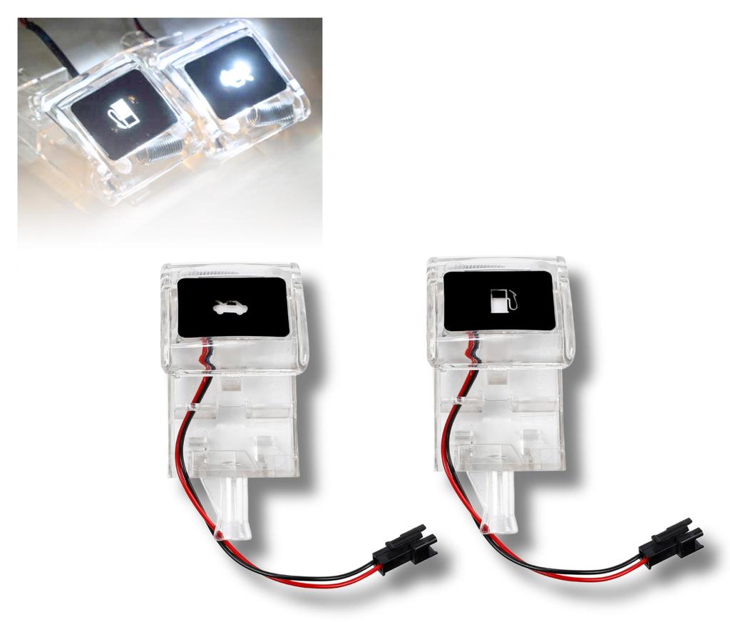 Universal Toyota Fuel Filler Lever with LED Compatible with Many including 200 Lever/Hood Light, Vehicles, Hiace, Series, Alphard, etc. (White Light)