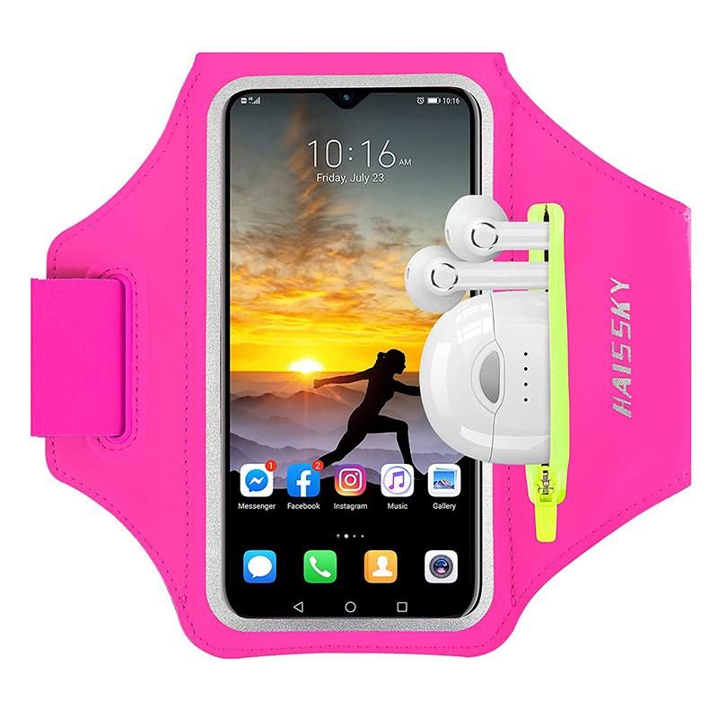 HAISSKY Ritszak Hardlopen Sport Armband Voor iPhone 17 16 15 Pro Max 14 Plus 13 Mannen Vrouwen Outdoor Touchscreen Riem Armtassen