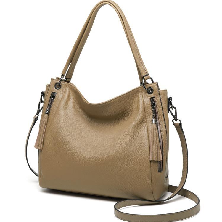 Leather Women's Bag, Soft Handbag, Laid-back Style, Large Capacity, Daily Commuting Women's Single-shoulder Bag, Tote Bag