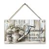 Inspirational Family Quote Wood Sign Front Door Hanger Wall Hanging Plaque for Farmhouses Living Room Bedroom Decors