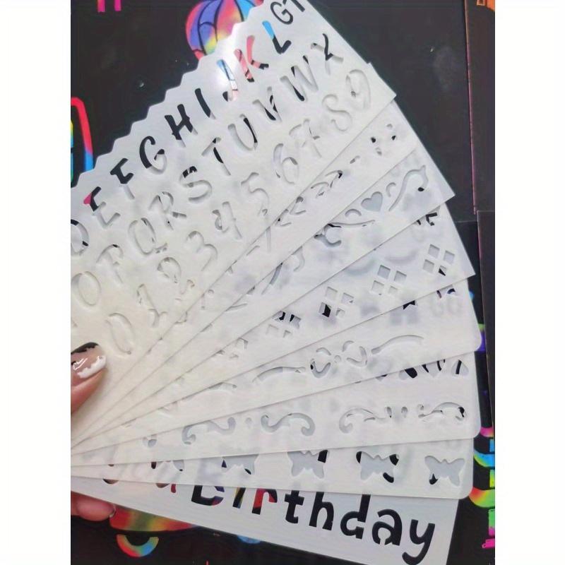 

8 шт. Трафарет для рисования с разными узорами Снова в школу, Снова в школу, Школьные принадлежности one-size белый