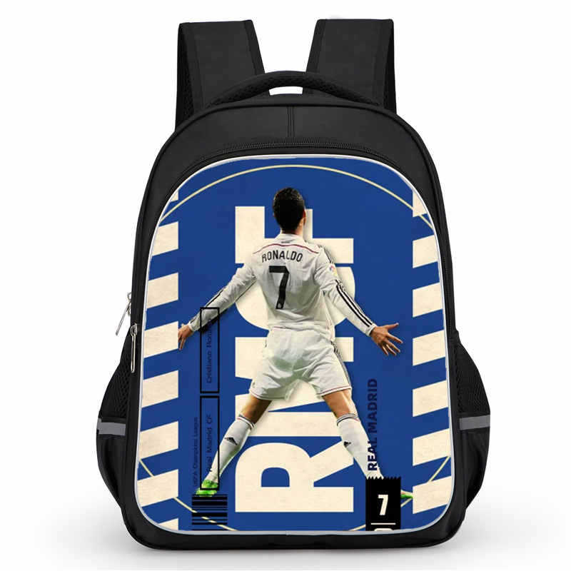 Cr7 Rucksack Hochauflösender Druck Große Kapazität Multifunktion Reißverschluss Oxford Rückenschutz Leichter Rucksack