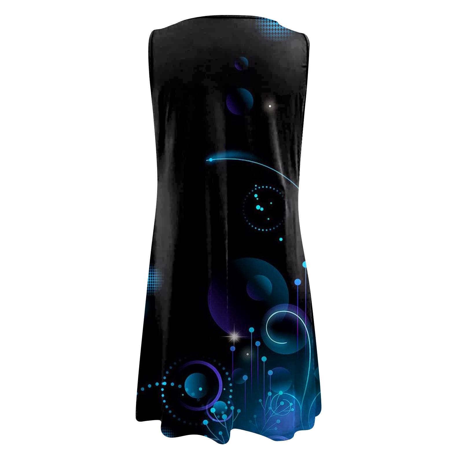 Женское повседневное летнее платье без рукавов с принтом — фото 4