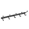 Door Hanging Hooks Modern Minimalist Black 5 Hooks Wall Mounted Thickened Aluminum Bathroom Door Row Hooks Coat Hooks