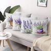 4Pcs Lavender Flower Basket Vase Pot Printed Pillow Cover Polyester Cushion Case 2D Flat Printing Pillowcase Farmhouse Zen Look