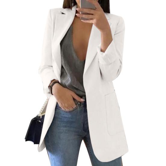 Blazer Lapel All-match Open Front Stylish Women Suit for Daily Life