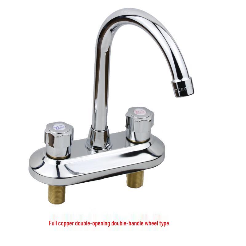 TLXT Wall-Mounted Hot & Cold Double Handle Basin Faucet