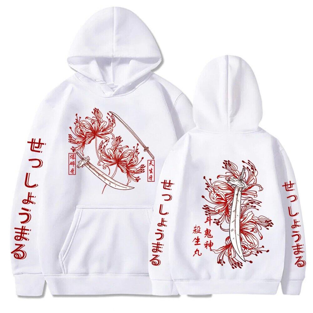 Japan Anime Inuyasha Kagome Print Hooded Men Women Prevalent Hoodies Casual Oversized Sweatshirt Harajuku Male Manga Streetwear