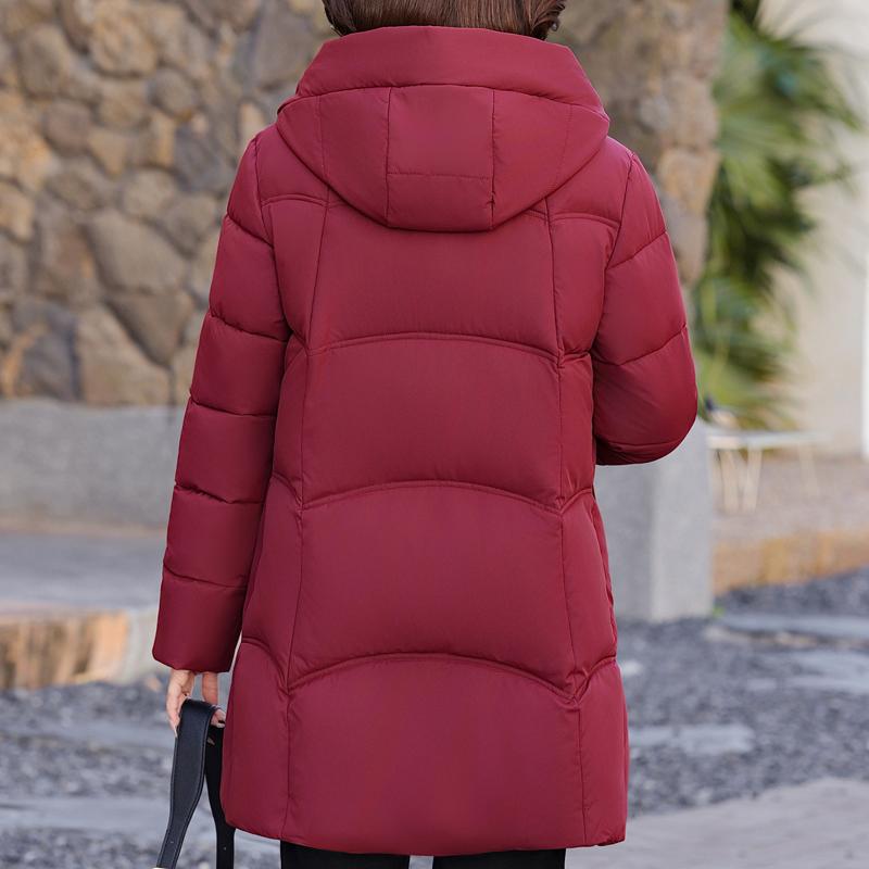 Plus Size 2XL-6XL Middle Age Women's Winter Jackets Hooded Elegant Loose Thick Warm Long Parkas Female Coats