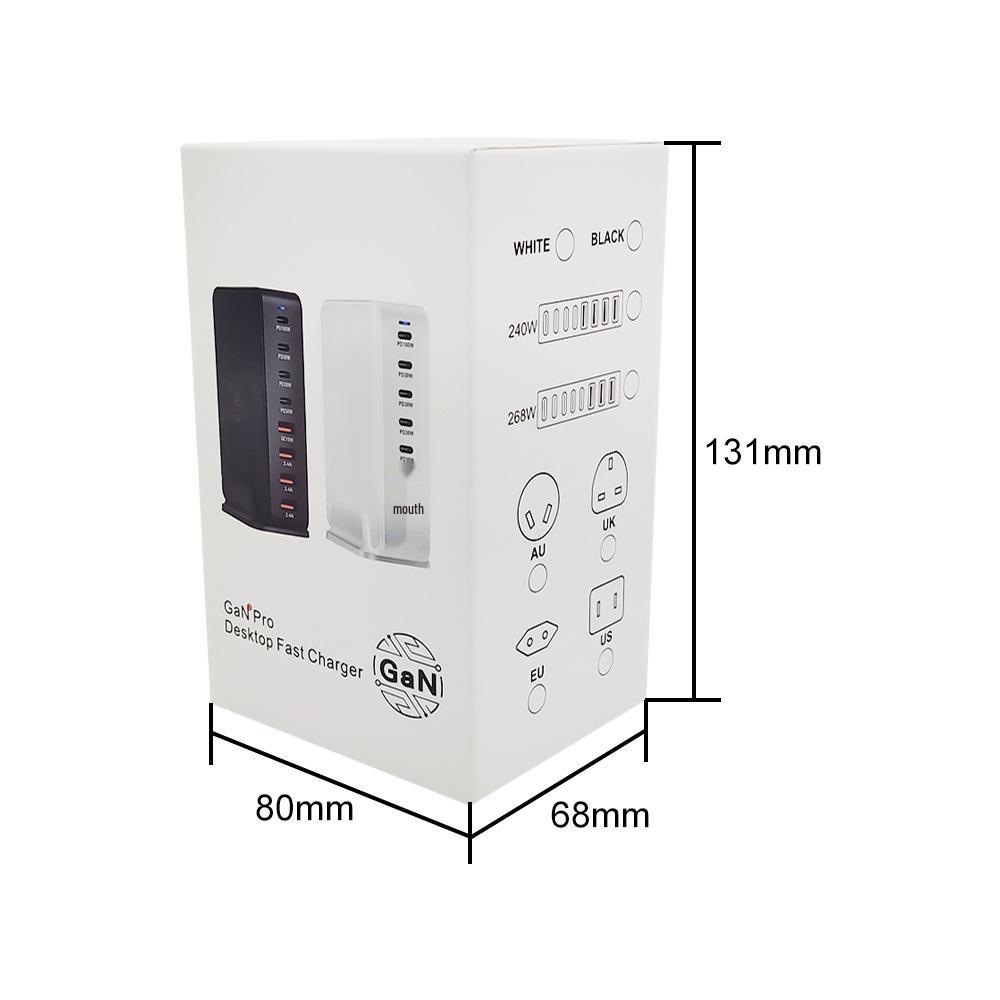 268W Gallium Nitride 8-Port 240W PD Desktop Charger.