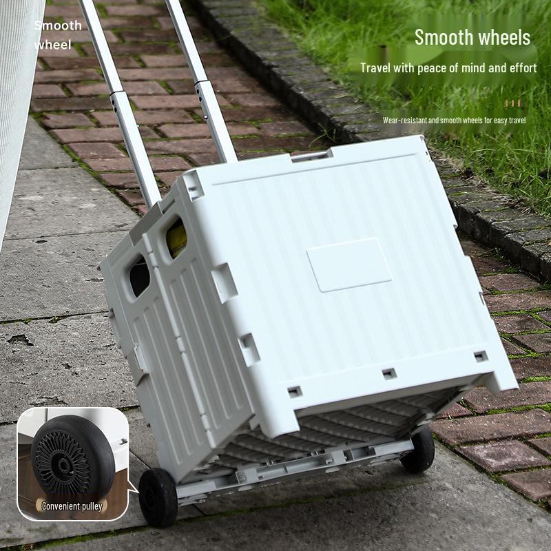 Compact Folding Shopping Cart for Groceries and Camping
