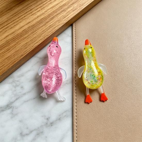 Transparent Glitter Duck Squeeze Toy, Mini Duck Anxiety Relief Sensory Toy, Slow Rising Animal Shape Stress Toy