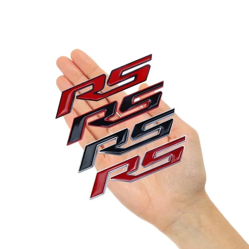3D Metal Red Black Logo RS Emblem Letters Car Badge Trunk Decal For Chevrolet Chevy Blazer Onix Sonic RS Stikcer Accessories CI5